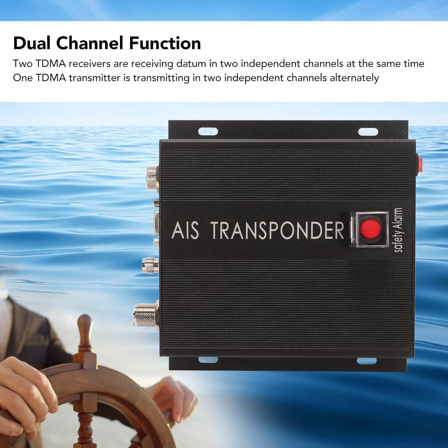 AIS Transceiver, Metal 156.025 to 162.025Mhz 25Khz Interval Dual Channel DSC Reception AIS Transponder for Ship image number 2
