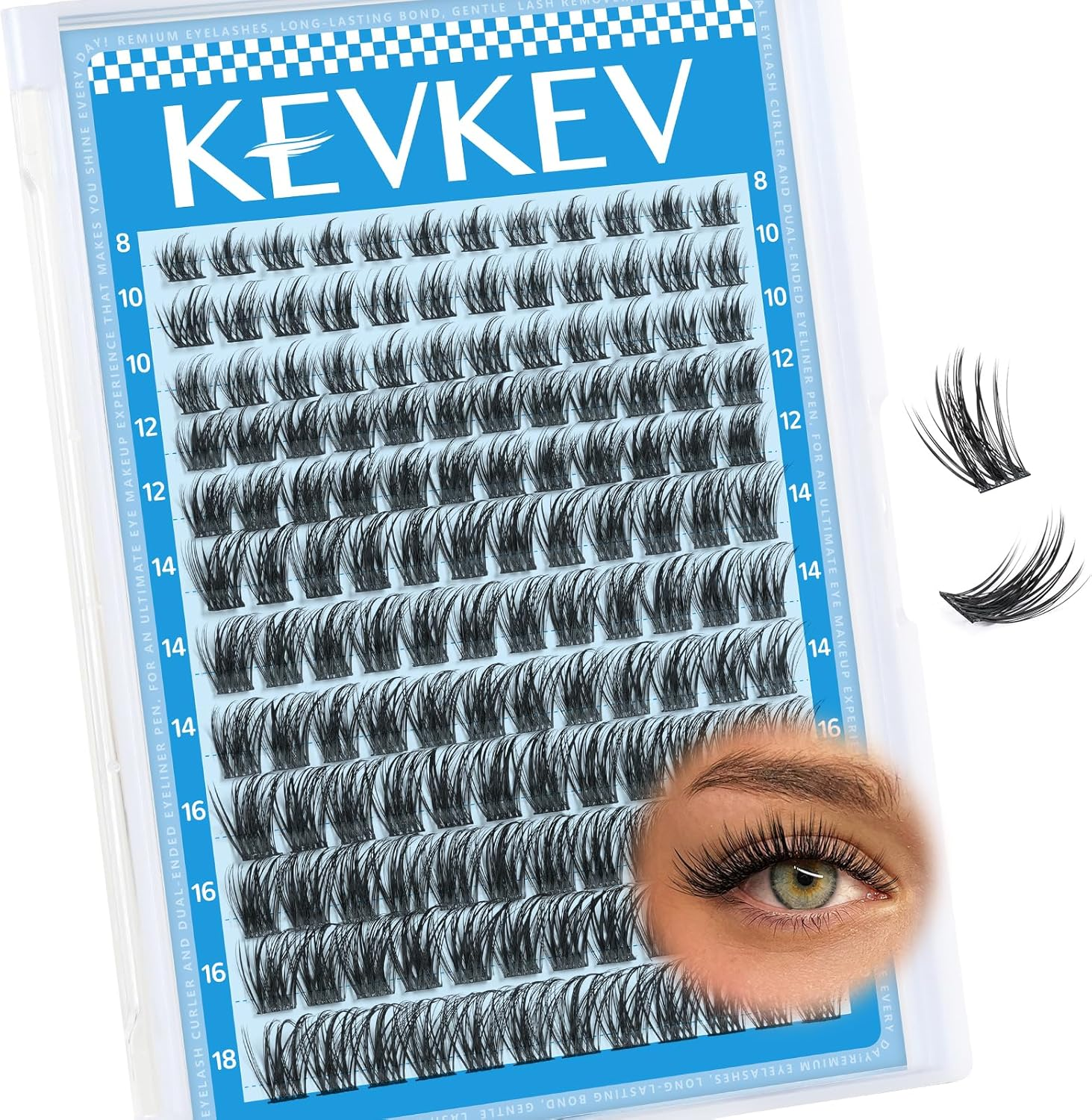 Lash Clusters 84 Pcs Cluster Lashes Eyelash Clusters DIY Cluster Eyelash Extensions Individual Lashes Thin Band & Soft(Cloudy,C-8-16Mix) image number 5