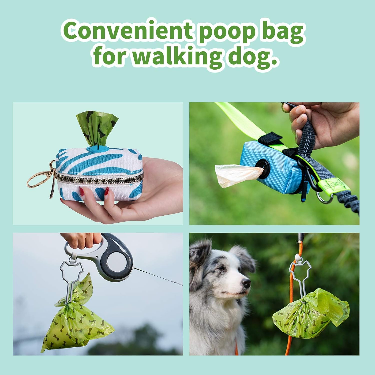 EPI Degradable Dog Poop Bags with Dispenser & Leash Clip - 36 Rolls, Eco-Friendly, 1.5 Micron Thick, Assorted Patterns image number 6