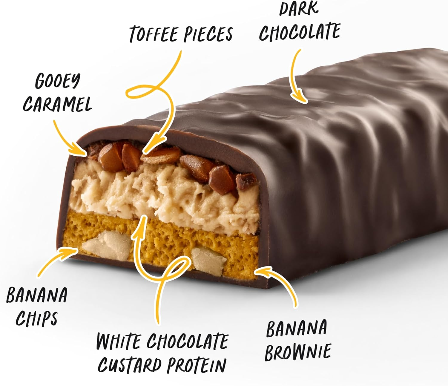 Muscle Nation Banana Toffee Custard Plant Protein Bars 12 X 50G image number 1