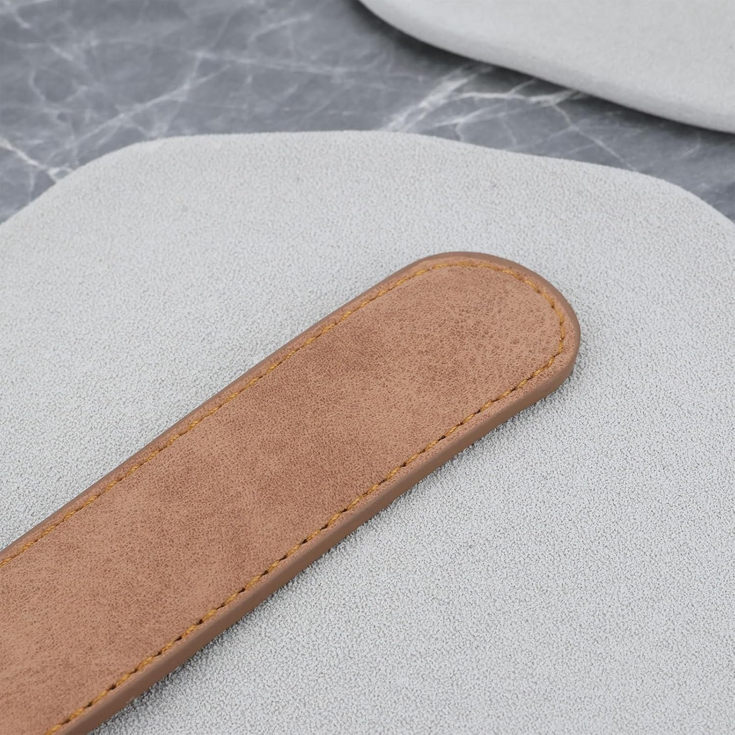 Briny River 4PCS Leather Luggage Handle 22.2X2.69X0.28Cm Carrying Strap for Suitcases and Kitchen Cabinet Drawers (Black/Brown) image number 2