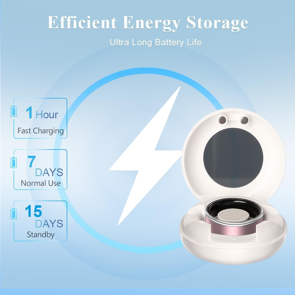 Smart Ring Health Management | Sleep Exercise Monitor |5-7 Days Battery Life | Magnetic Charging Case | Multi-Sport Mode | 10ATM Waterproof | for Men & Women (Pink, Size 7) image number 1