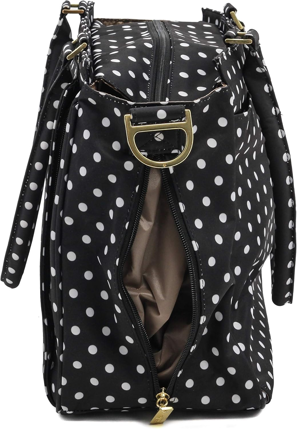 Jujube Be Classy Structured Multi-Functional Multi-Functional Diaper Bag/Purse, Legacy Collection - the Duchess - Black with White Polka Dots