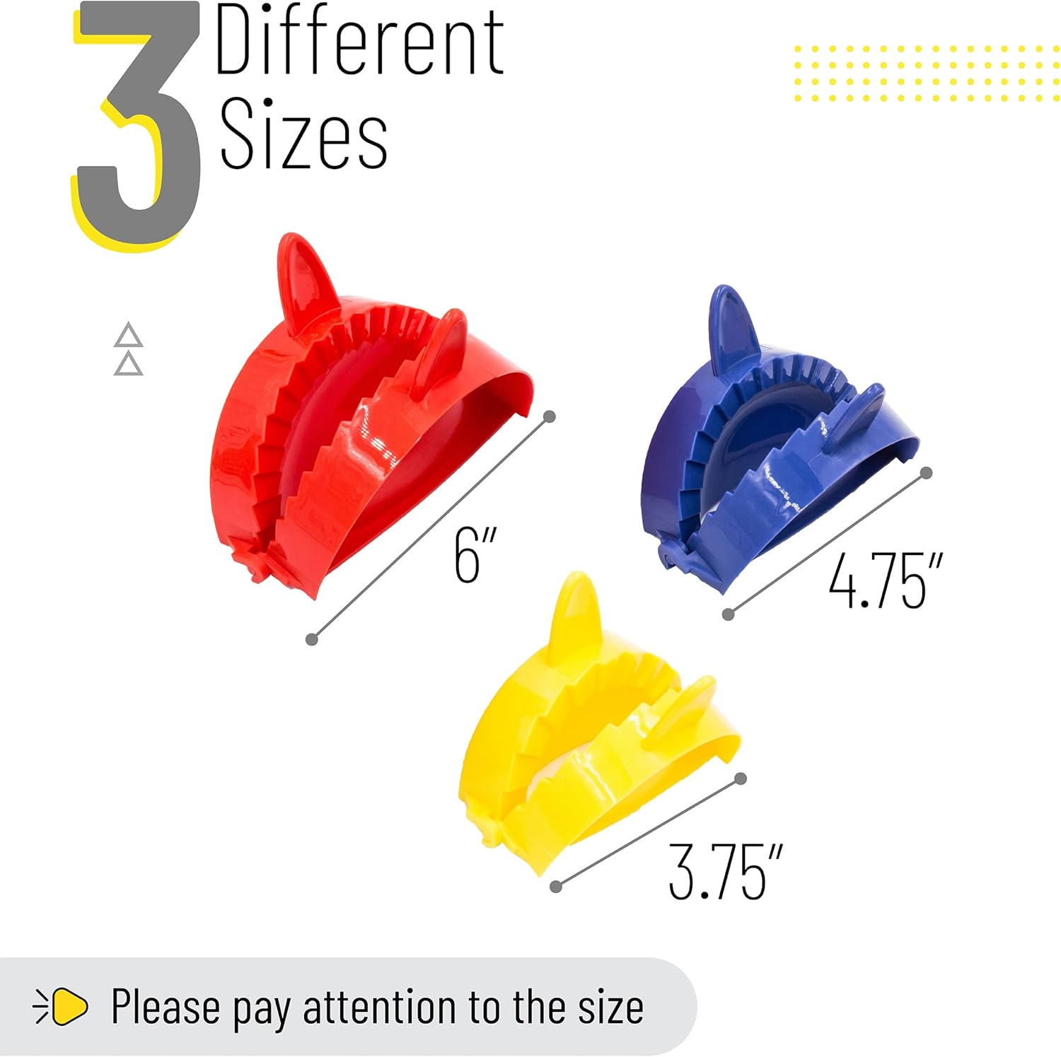 Btat- Dough Press Set, 3 Pack, Empanada Press, Dough Press, Dumpling Press, Hand Pie Press, Mini Pie Press, Hand Pie Maker, Meat Pie Cutter, Pie Press, Pastry Press, Turnover Press image number 6