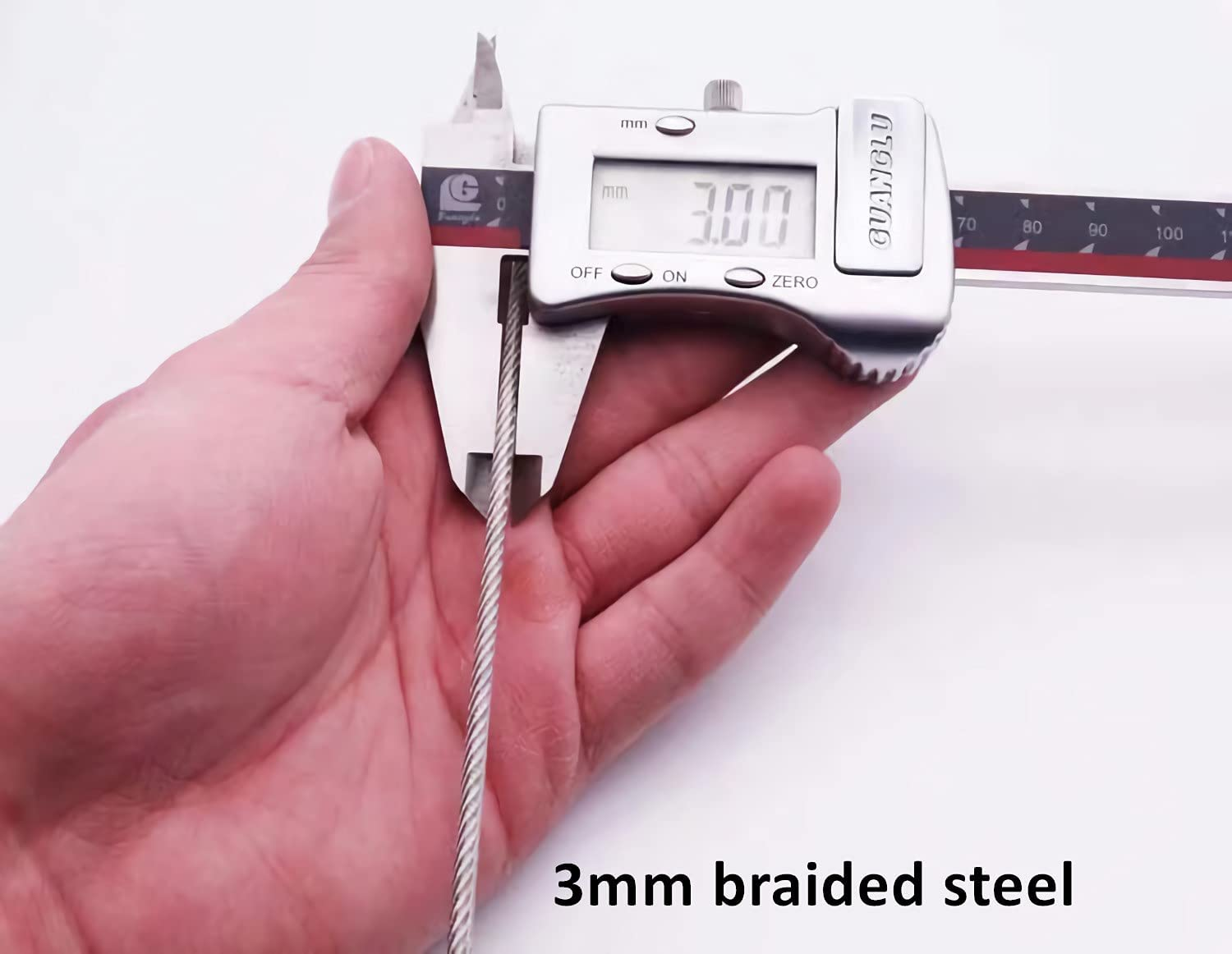 GOMRQING 3Mm 200Cm/6.6Ft Long Outdoor Travel Security Cable Lock, Braided Steel Coated Safety Cable Luggage Lock, Double Loop Lightweight (2 Pack) image number 1