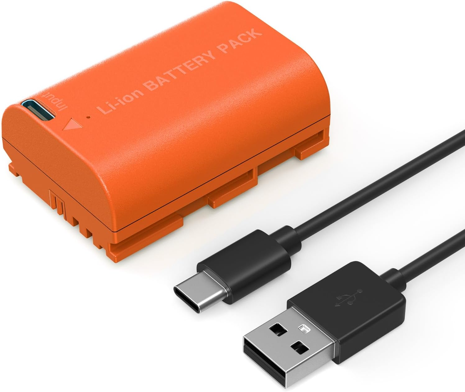 SMALLRIG LP-E6NH 2400Mah USB-C Battery for Canon R5, R6, R7, 2.5H Full Charged Battery for Canon R6 Mark II, R, R5 C, 5D II/III/IV, 6D, 6D II, 7D, 7D II, 60Da, 70D, 80D, 90D, Orange - 4968 image number 5