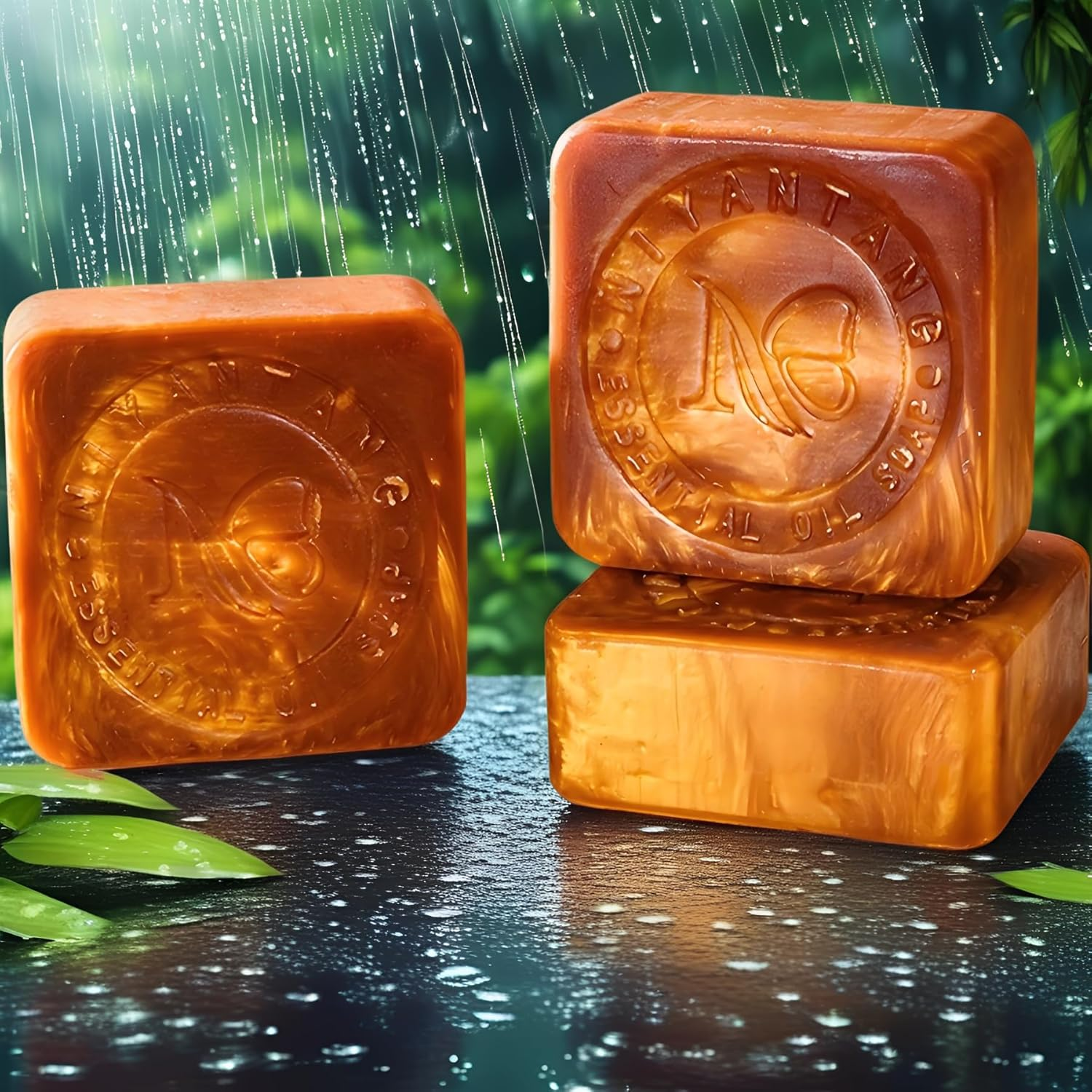 [2PCS Set] Nano Gold Handmade Soap | Sulfur Spring Extract & Glycerin | Fades Pigmentation, Antibacterial, Moisturizing | for Face & Body, Men & Women image number 3