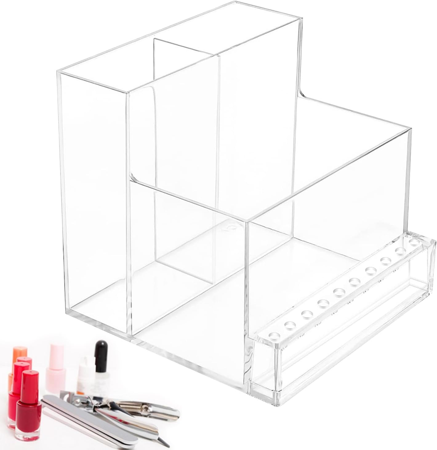 Drill Bit Holder Nail Tech, 10 Holes Nail Storage Organizer for Nail Tools, Nail Tech Must Haves, Practical, Stable, Professional Nail Drill Tool Display Holder for Women Girls image number 5