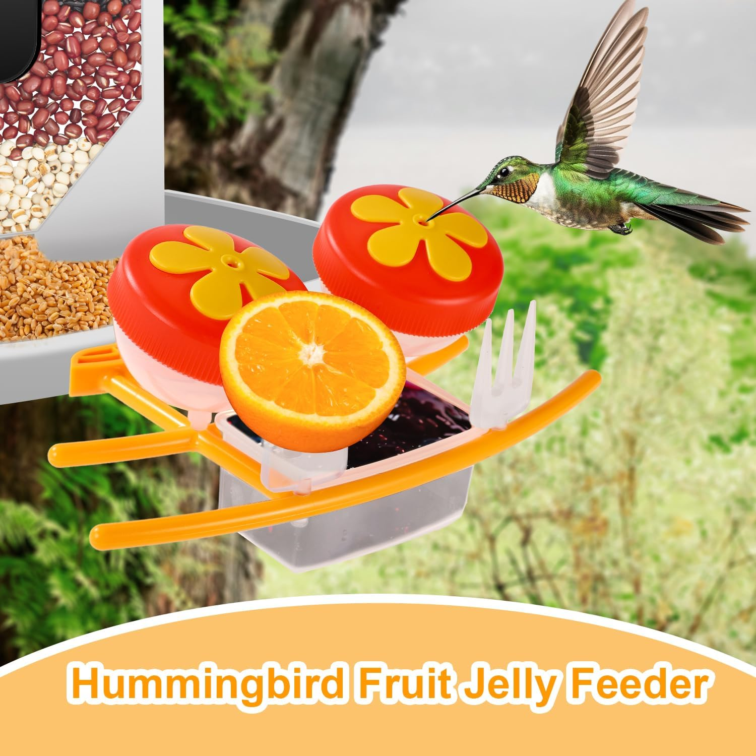 Smart Bird Feeder Accessory Set for NETVUE Birdfy Feeder, Smart Bird Feeder Perch with Add-Ons Including Water Bowl Jelly Holder Fruit Holder Suitable for All Birds image number 4