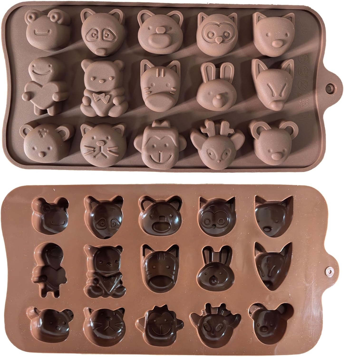 REGODI 3 Packs of Animal Silicone Chocolate Candy Molds, Cute and Unique Mold Collection image number 6