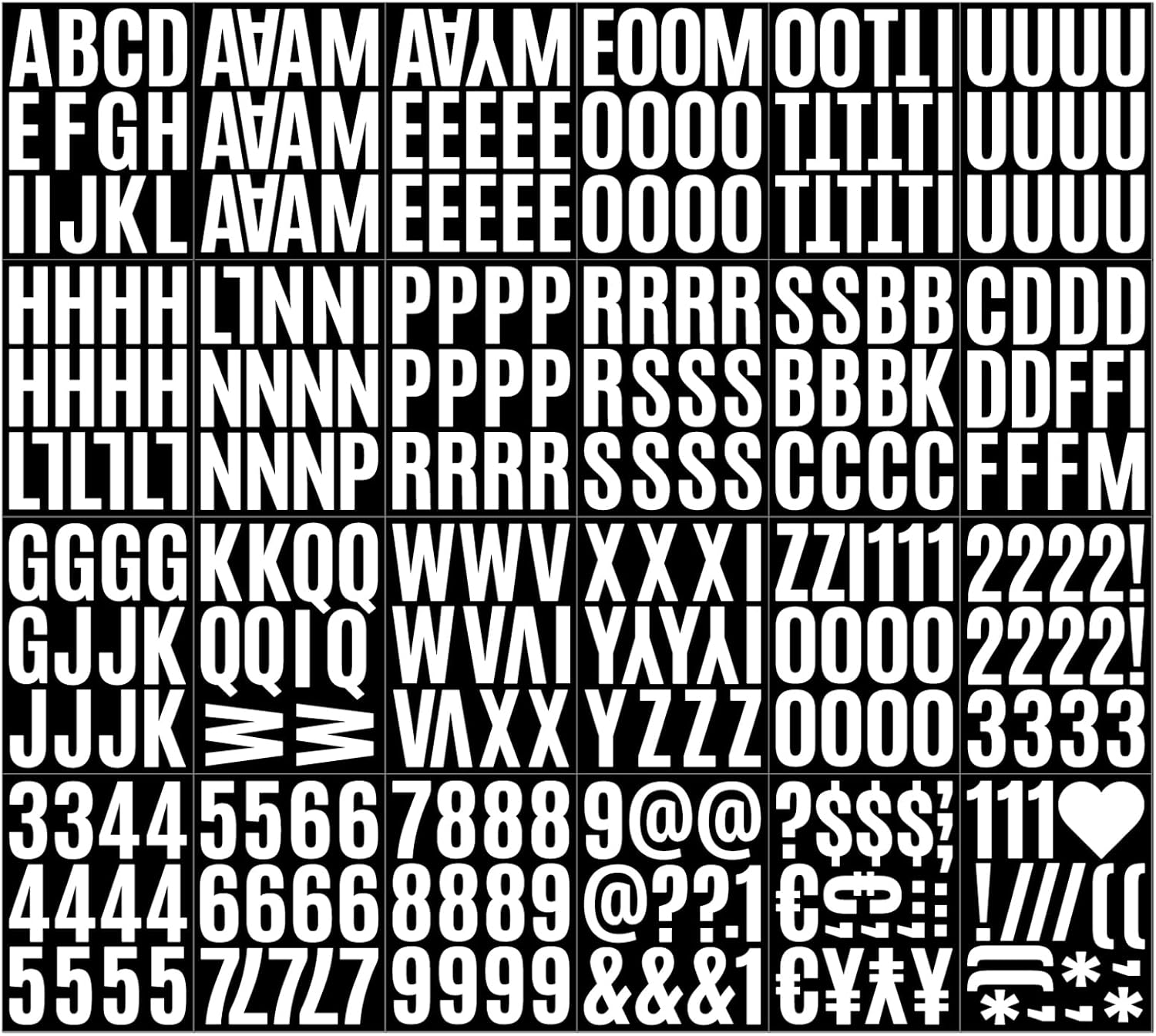 Waynoda 24 Sheets 2 Inch Self Adhesive Letters Stick on Vinyl Letters Capital Letter Stickers Alphabet Sticker Letter Number for Outdoor Sign Poster Mailboxes Crafts(White), Transparent,White - Gold image number 6