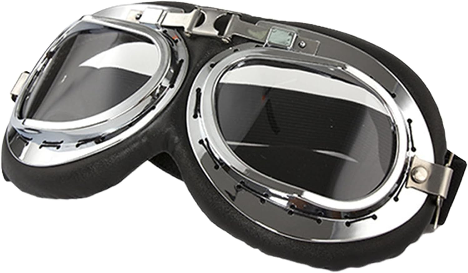 Atv Goggles, Vintage Motorcycle Riding Glasses for Pilot, Outdoor Eyewear with Adjustable Straps, Dustproof Motorcycle Goggles over Glasses for Motorcycle