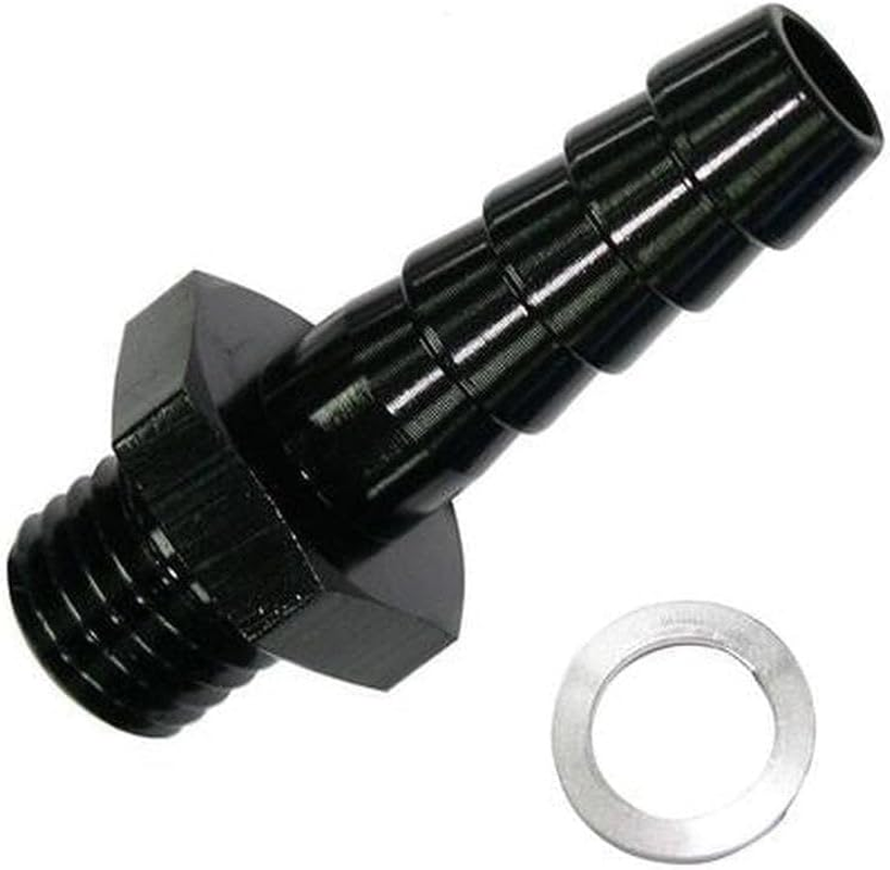 Aeroflow Barb EFI Fuel Pump Adapter M14 X 1.5Mm to 5/16" Black (AF746-01BLK)