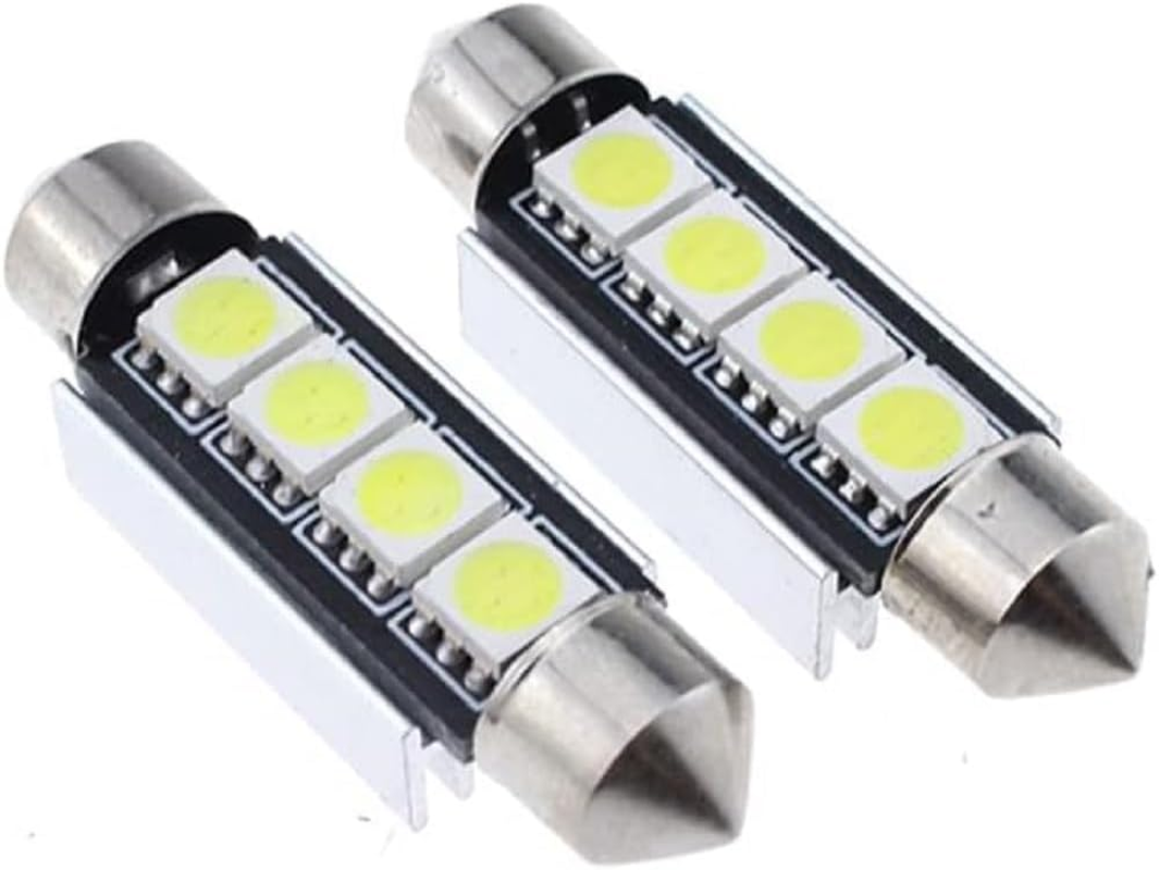 HOCOLO 4X Autobulbs Festoon C5W Led Bulbs 39Mm 6000K Xenon White Light 4-SMD 5730 for Car Interior Light Dome License Number Plate Side Door Map Courtesy Footwell Lamps (39MM 4-SMD Decoder) image number 1