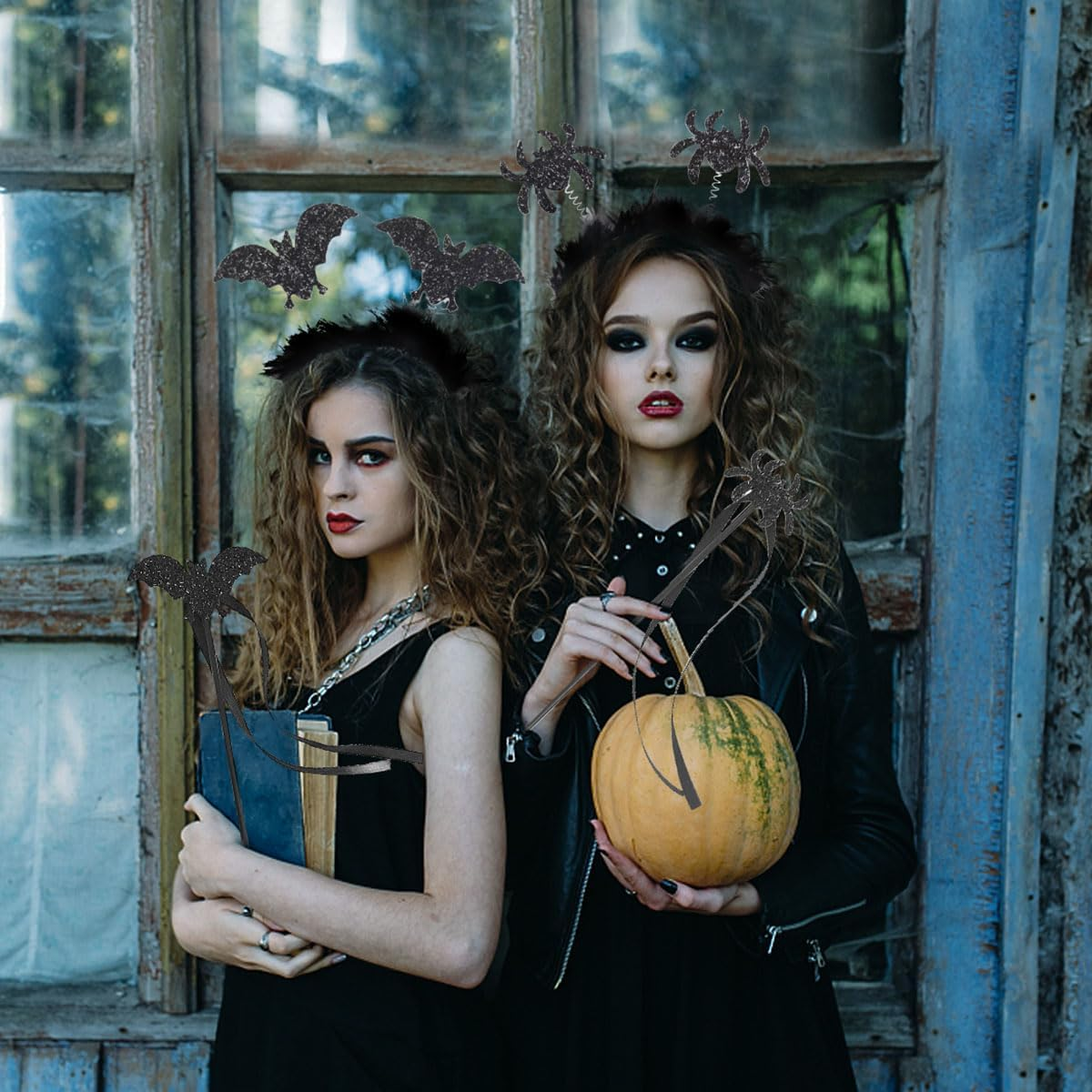 LGZIN Halloween Headband with Magic Wand, Bat Headband, Spider Headband, Bat Accessories, Halloween Spider Hair Band, Bat Ears with Glitter Effect for Carnival, Halloween image number 3