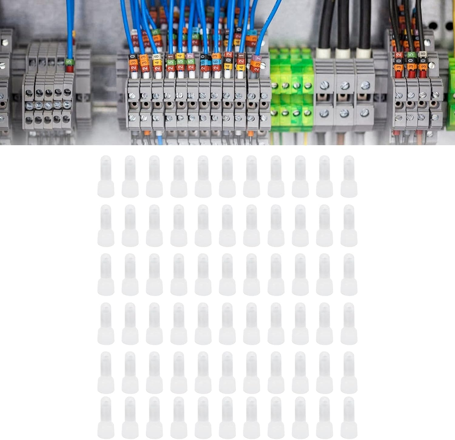 Baxnore 1000 Pcs Closed End Terminal, Nylon Transparent Crimping Cap Wire Cable Connector Kits, Closed End Crimp Connector for Car Audio Electrical Equipment (CE1) image number 3