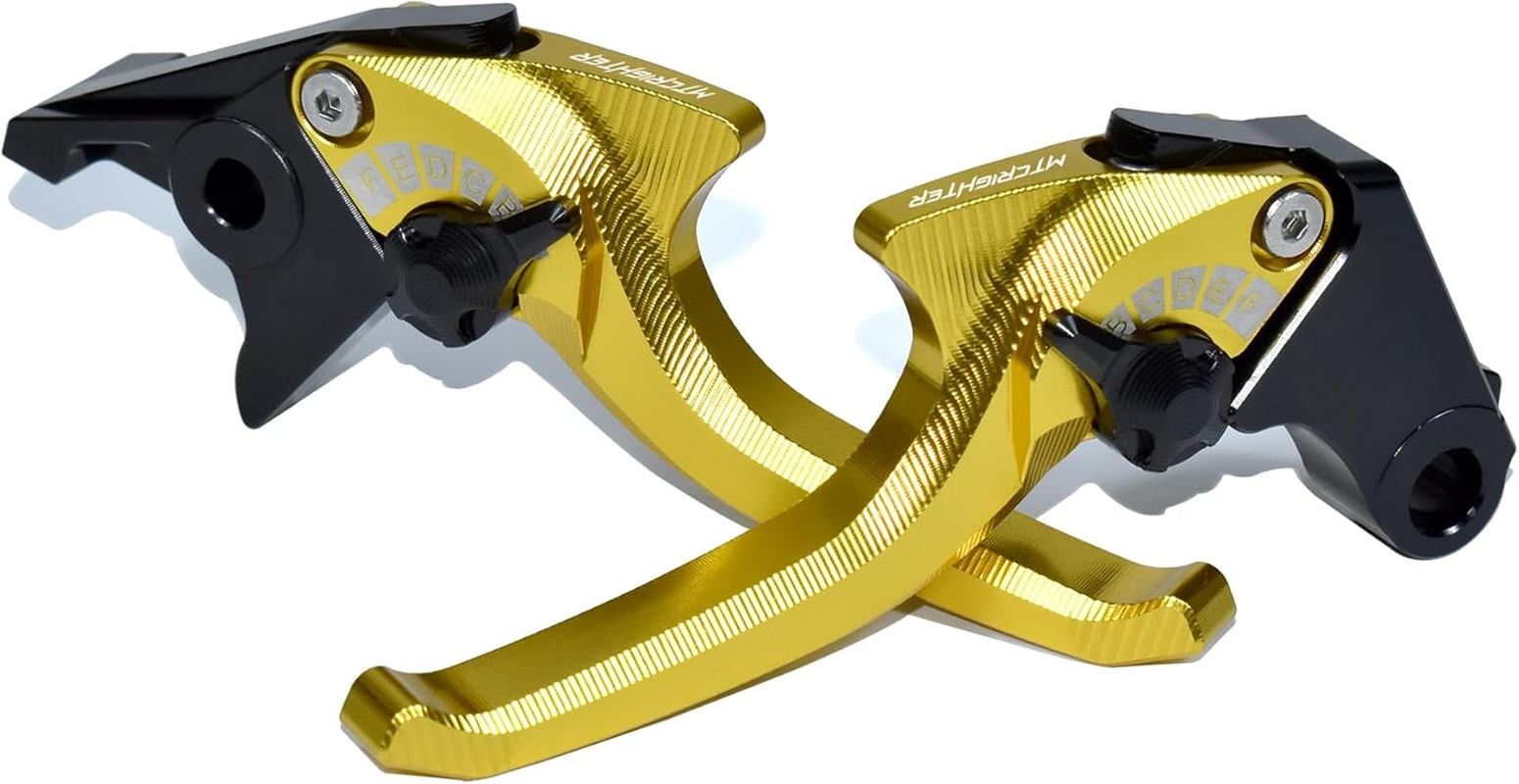 2 Fingers Shark Short Brake Clutch Lever Set Compatible with Aprilia Tuareg 660 2021-2024, CNC Aluminum Alloy Made (Black)