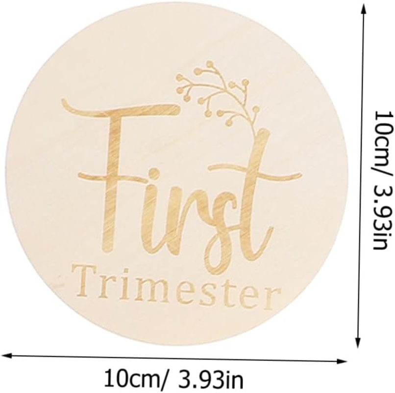 11Pcs Double Sided Wooden Weekly Milestone Discs Pregnancy Journey Milestone Markers Adorable Milestone Signs for Growth Tracking Shower Present and Photo Prop image number 1