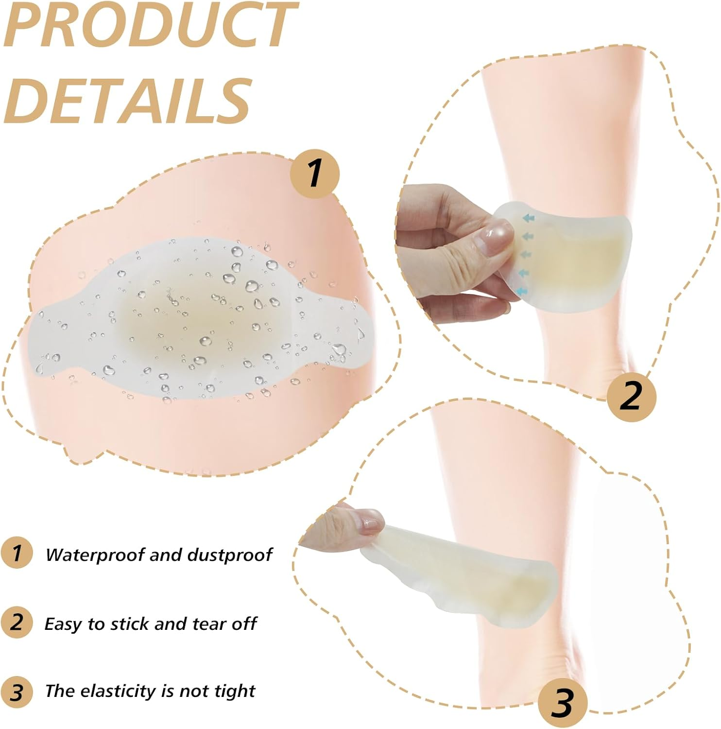 20 Pcs Hydrocolloid Gel Blister Plasters, Invisible Waterproof Blister Band Aid for Feet, Advanced Cushioning Protection for Heel, Toe, Forefoot to Prevent Shoe Rubbing & Blisters from Walking, Hiking, Running image number 1