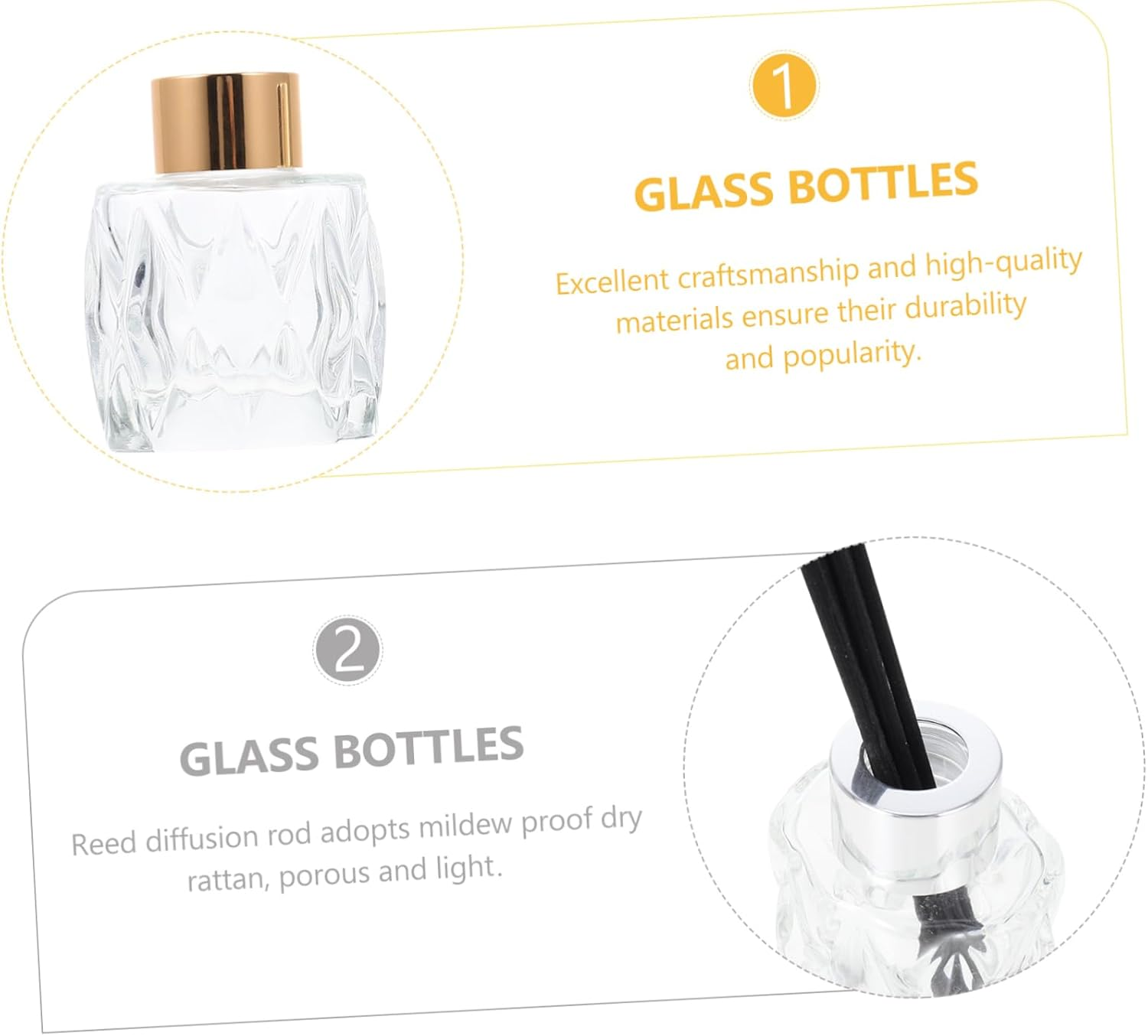 GARVALON Versatile Aromatherapy Containers Diffuser Bottles Elegant Glass Fragrance Release Jars For image number 2