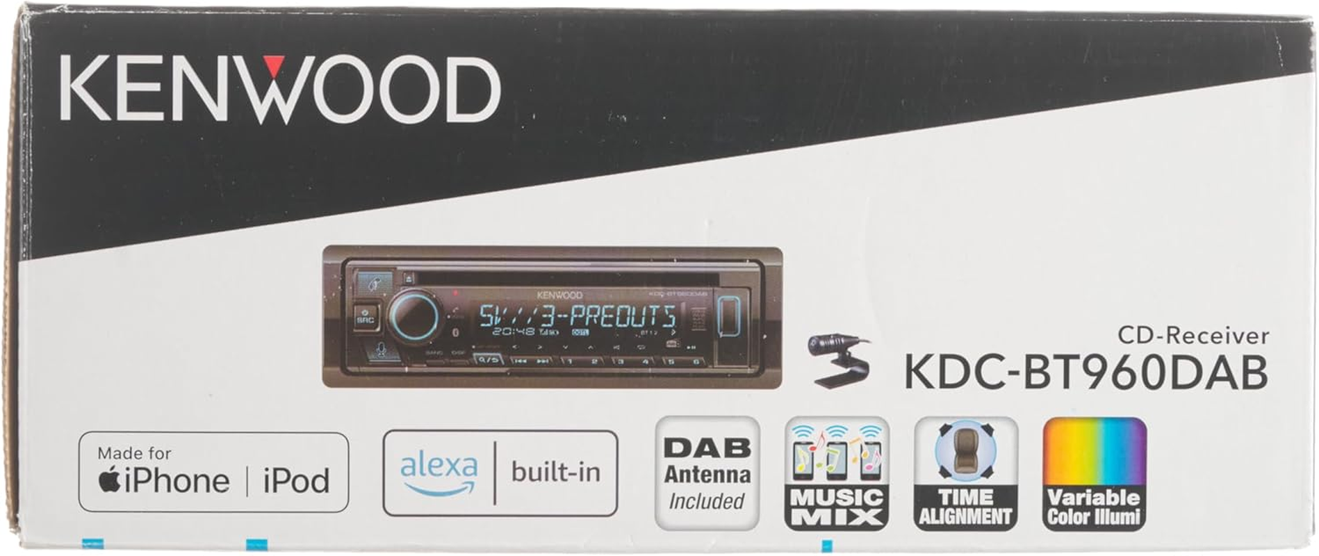 KENWOOD KDC-BT960DAB CD Car Radio with DAB+ and Bluetooth Hands-Free Kit (USB, Aux-In, 3 X Pre-Out 5V, Amazon Alexa, Sound Processor, 4 X 50 W, VAR. Lighting, DAB+ Antenna) image number 1