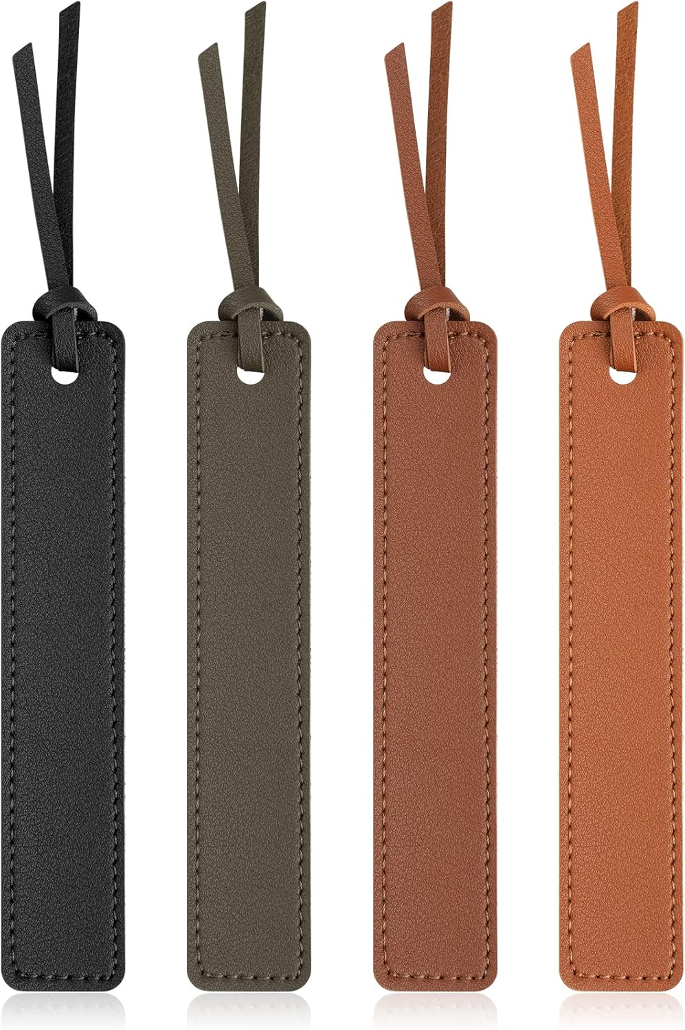 Leezmark 4 Pack Leather Bookmarks, Classic Stitched Bookmarks, Bookmarks with Leather Rope, Bookmarks, Bookmarks Gifts for Book Lovers, Readers, Bookmarks for Men and Women image number 6