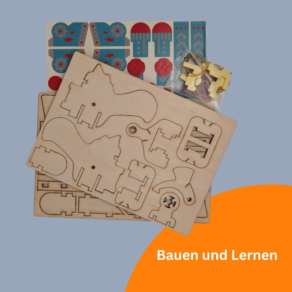 Paper Aeroplane Catapult, Wooden Construction Kit, Paper Aeroplane Educational Toy, Wooden Puzzle, for Children from 6 Years