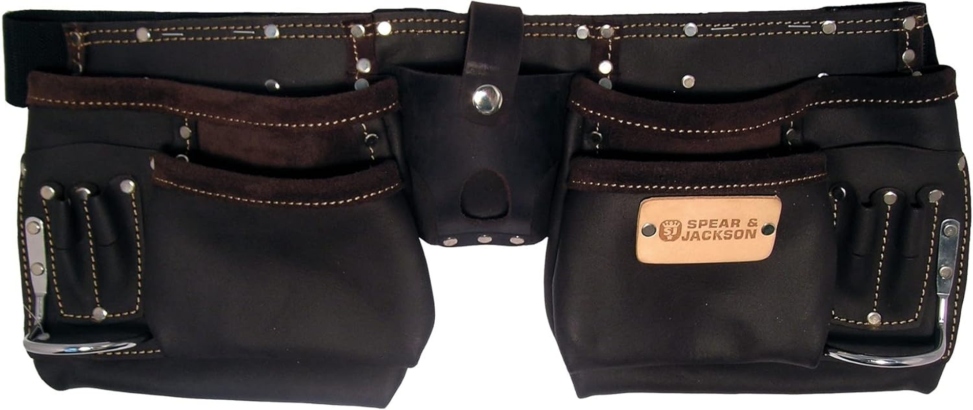 SPEAR & JACKSON BUILDERS APRON - 10 POCKET OIL TANNED SPLIT LEATHER SJ-LDOT10