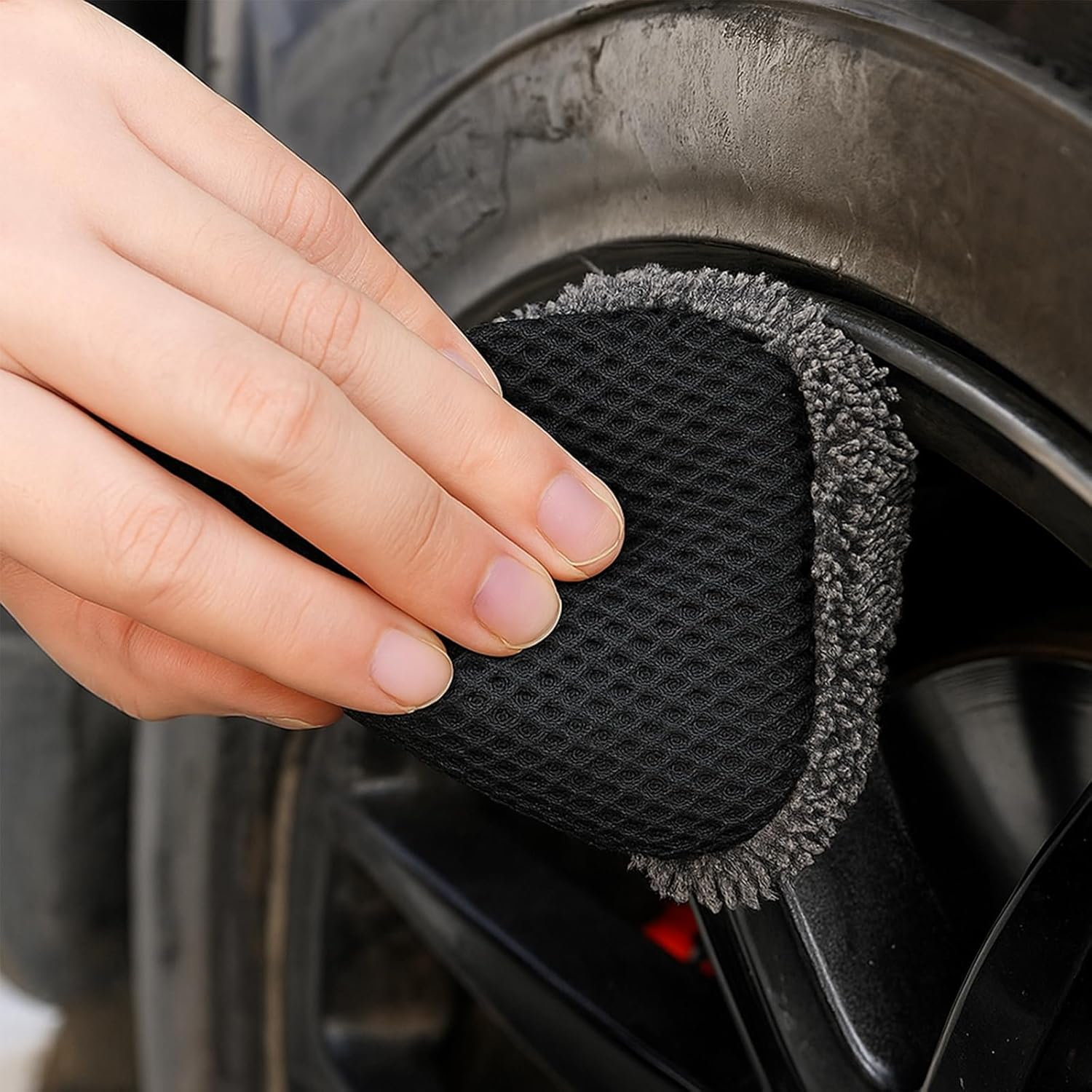 3 PCS Tire Shine Applicator Sponges, Microfiber Tire Brightener Applicator Pad Durable and Reusable Tires Dressing Applicators Pad, Tires Applicator-Pad for Car Detailing Cleaning Sealant Conditioner image number 2