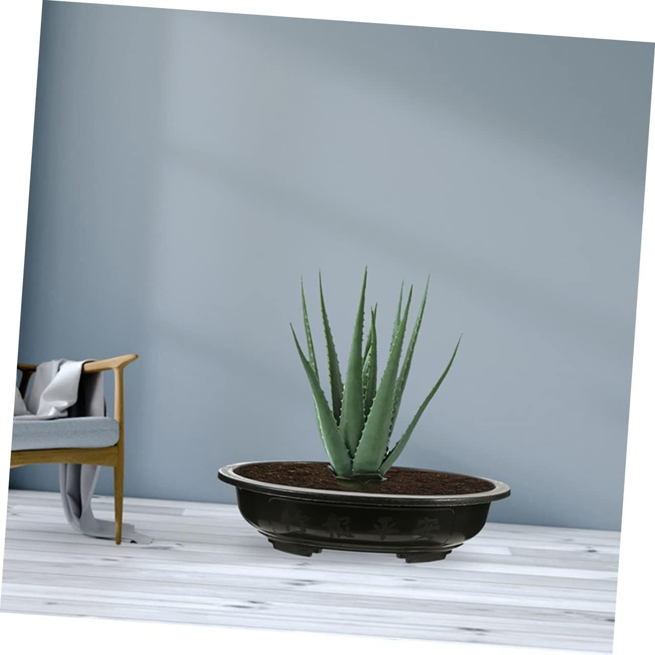 FUNOMOCYA 2Pcs Oval Bonsai Pot Large Pot Gardening Household Use Drainage for Indoor Planting Garden Supply image number 6