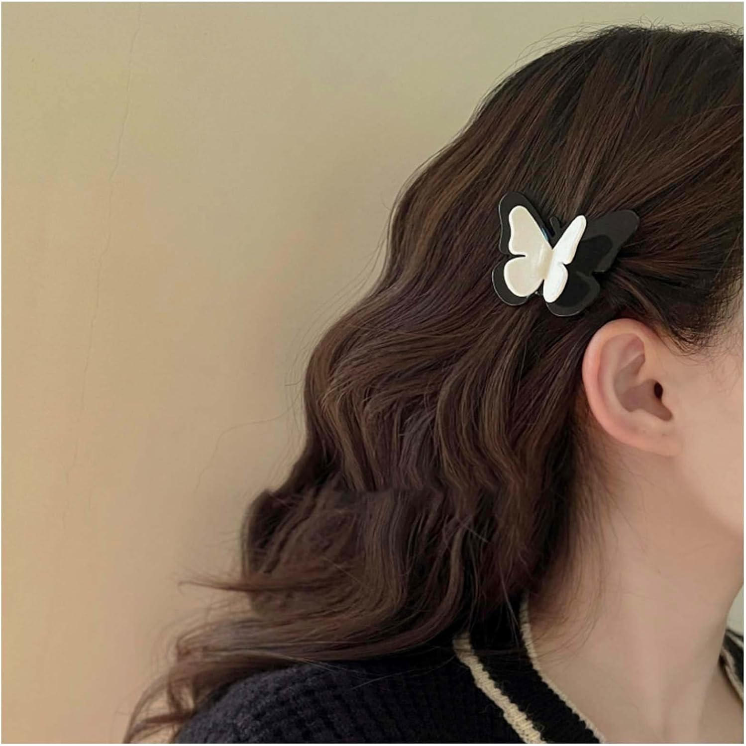 Yheakne Vintage Black Butterfly Hair Clip 3D Butterfly Hair Clip Clip Black Side Clip Barrette Elegant Headpiece Decorative Hair Accessories for Women and Girls image number 4
