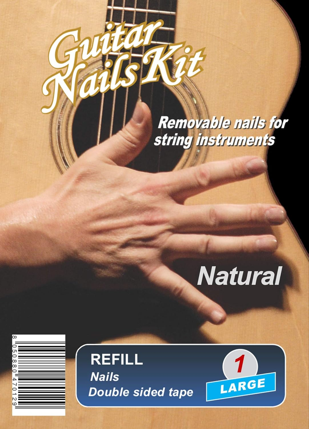 Guitar Nails Refill Hard (0) Extra Large Nails for Guitar Removable with Double-Sided Adhesive Tape image number 2
