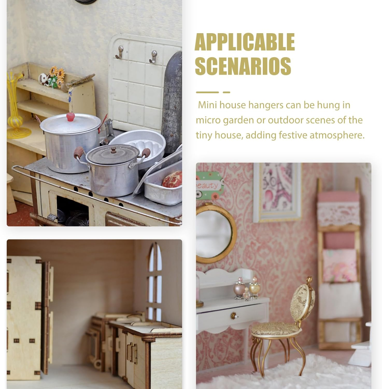 2Pcs Miniature Plant Hangers Decorative Hooks for Tiny House for Christmas Lights and Micro Gardens Reliable Miniature Brackets for Crafts and Outdoor Scenes image number 6