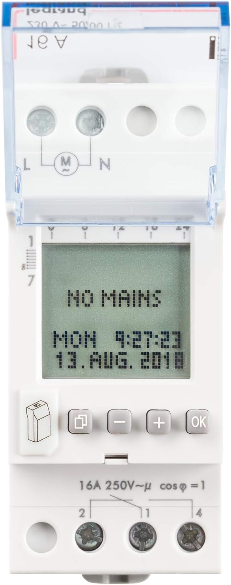 LEGRAND, Alpharex D21 412631 Digital Weekly Timer 1 Channel 2-Module with 56 Switching Programs for DIN Rail 230 V/50 Hz image number 4