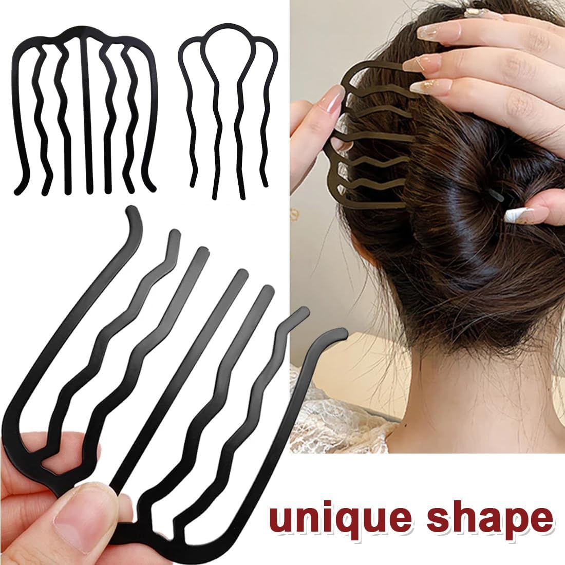 ZORVUJI Pack of 6 Hair Comb Metal Hair Combs Hair Accessories for Women Girls (3 Sizes) image number 4