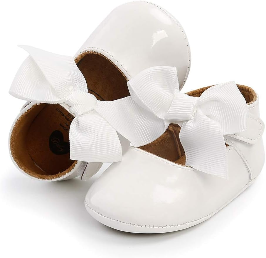 Myleleya Infant Girl Shoes Mary Jane Flats Wedding Dress Shoes Soft Newborn Baby Girls Princess Crib Shoe First Walkers image number 4