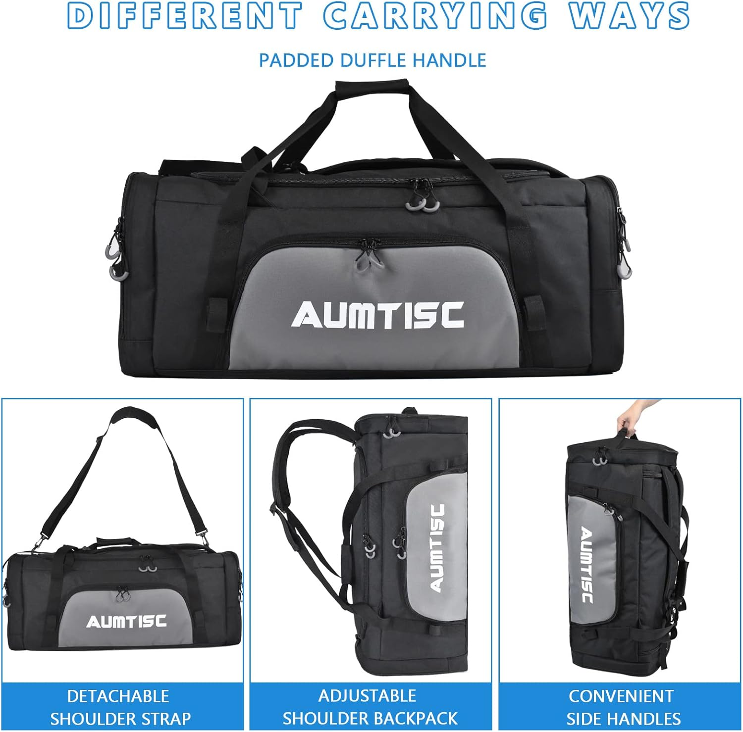 AUMTISC Lacrosse Bag Backpack 65L / 75L, 2 Stick Holders, Separate Cleats Compartment, Adjustable Shoulder Straps, Large Capacity to Holds All Lacrosse Equipment image number 2