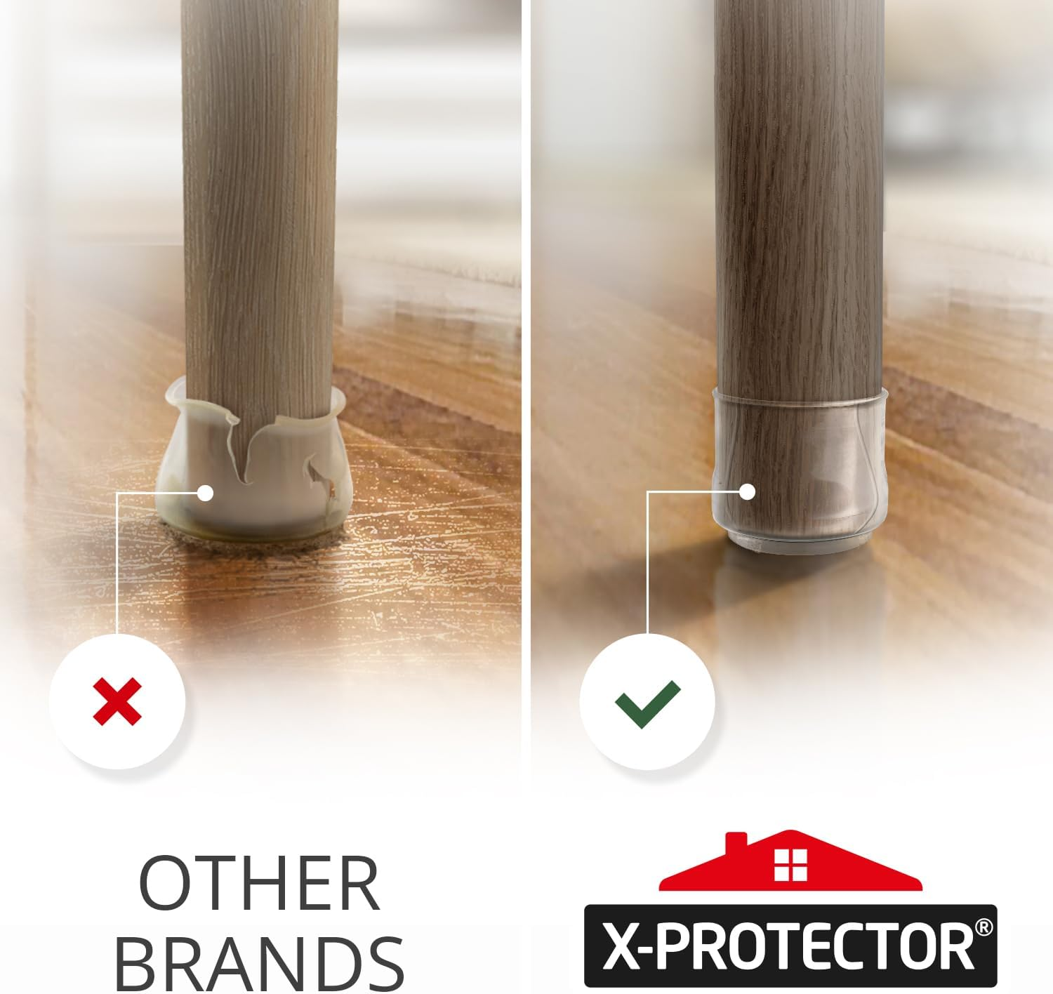 Silicone Chair Leg Floor Protectors with Non-Slip Furniture Pads X-Protector 16 PCS - Anti-Slip Chair Leg Covers - Non-Skid Furniture Leg Caps - Chair Leg Socks - Furniture Pads for Hardwood Floors! image number 3