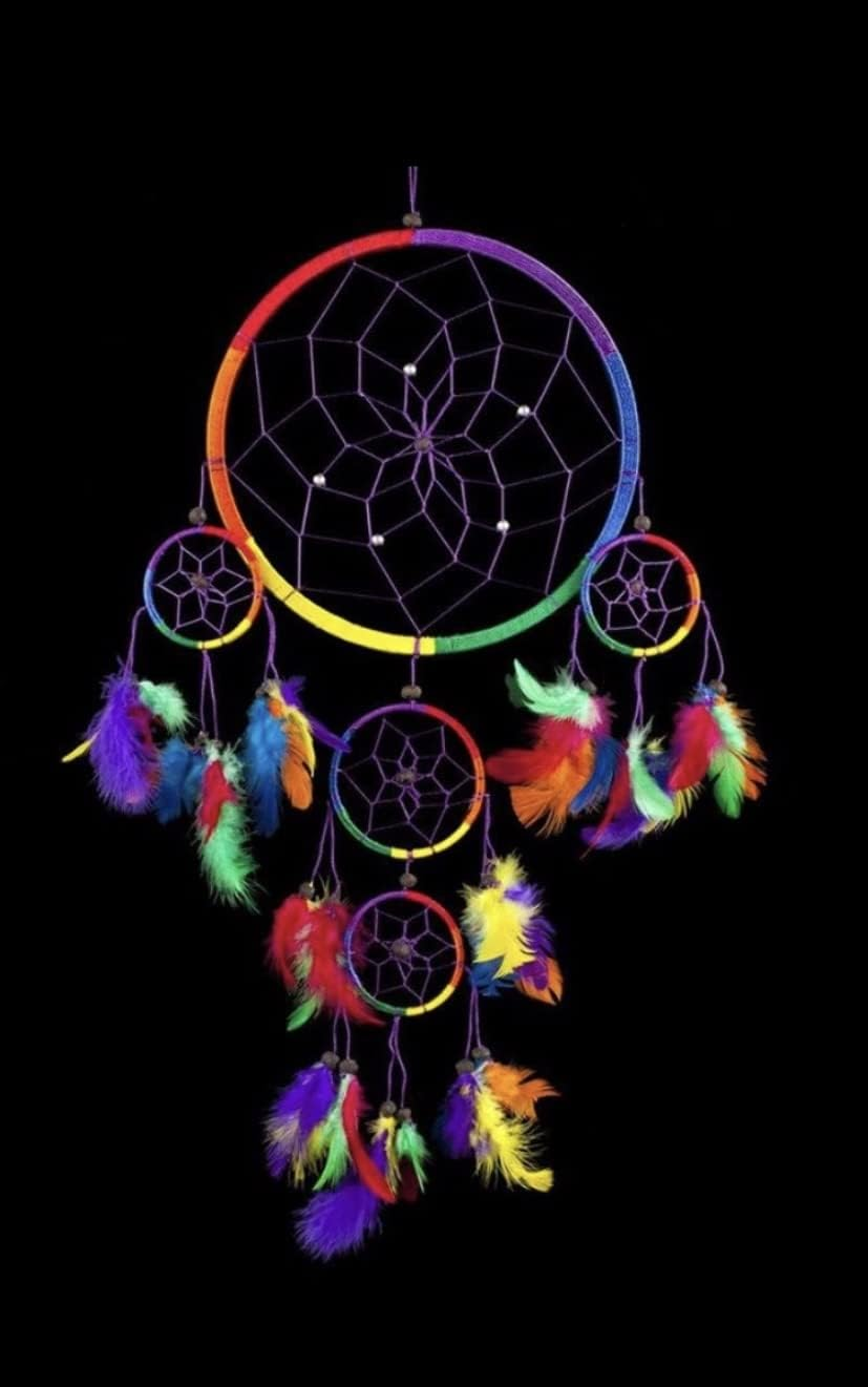 Dream Catcher for Kids Rainbow Chakra Traditional Style Dream Catcher Decoration Hand Made 22Cm X 54Cm image number 3