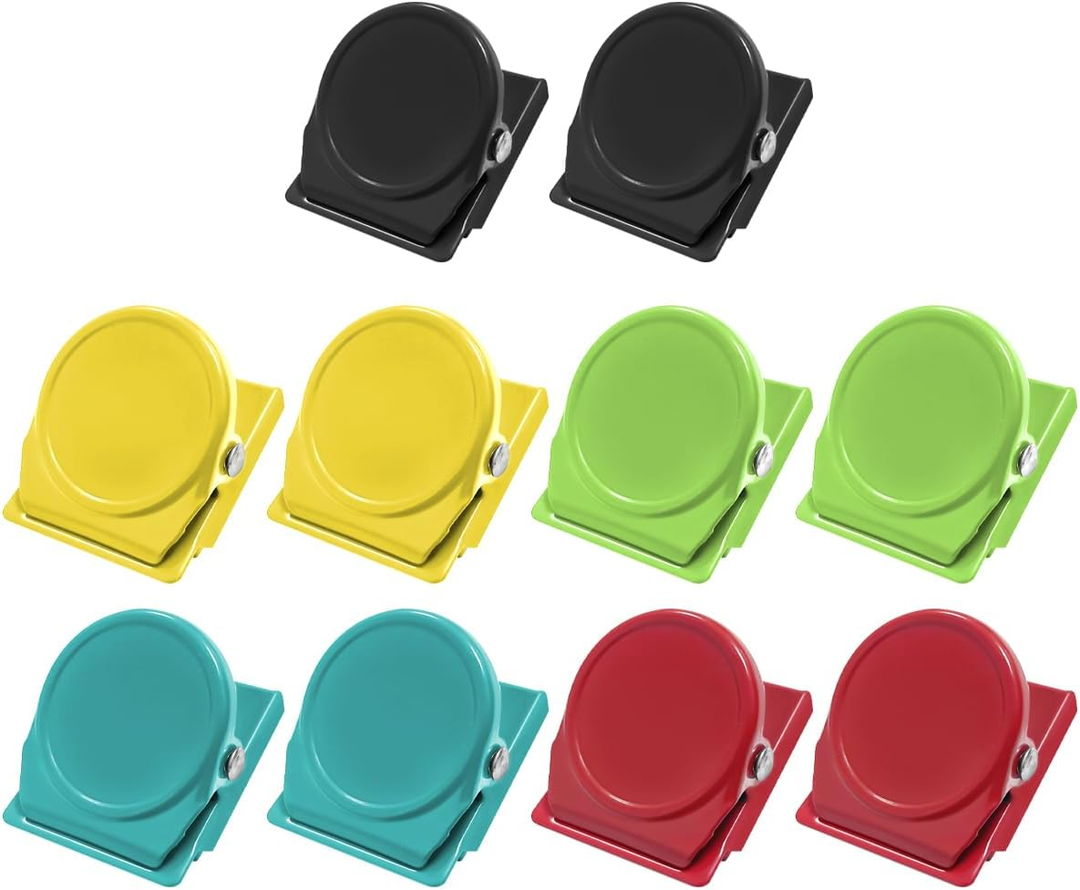 Magnetic Clip, 10 PCS Fridge Magnet Metal Clips for Home, School, Hanging Photos (5 Colors) image number 6