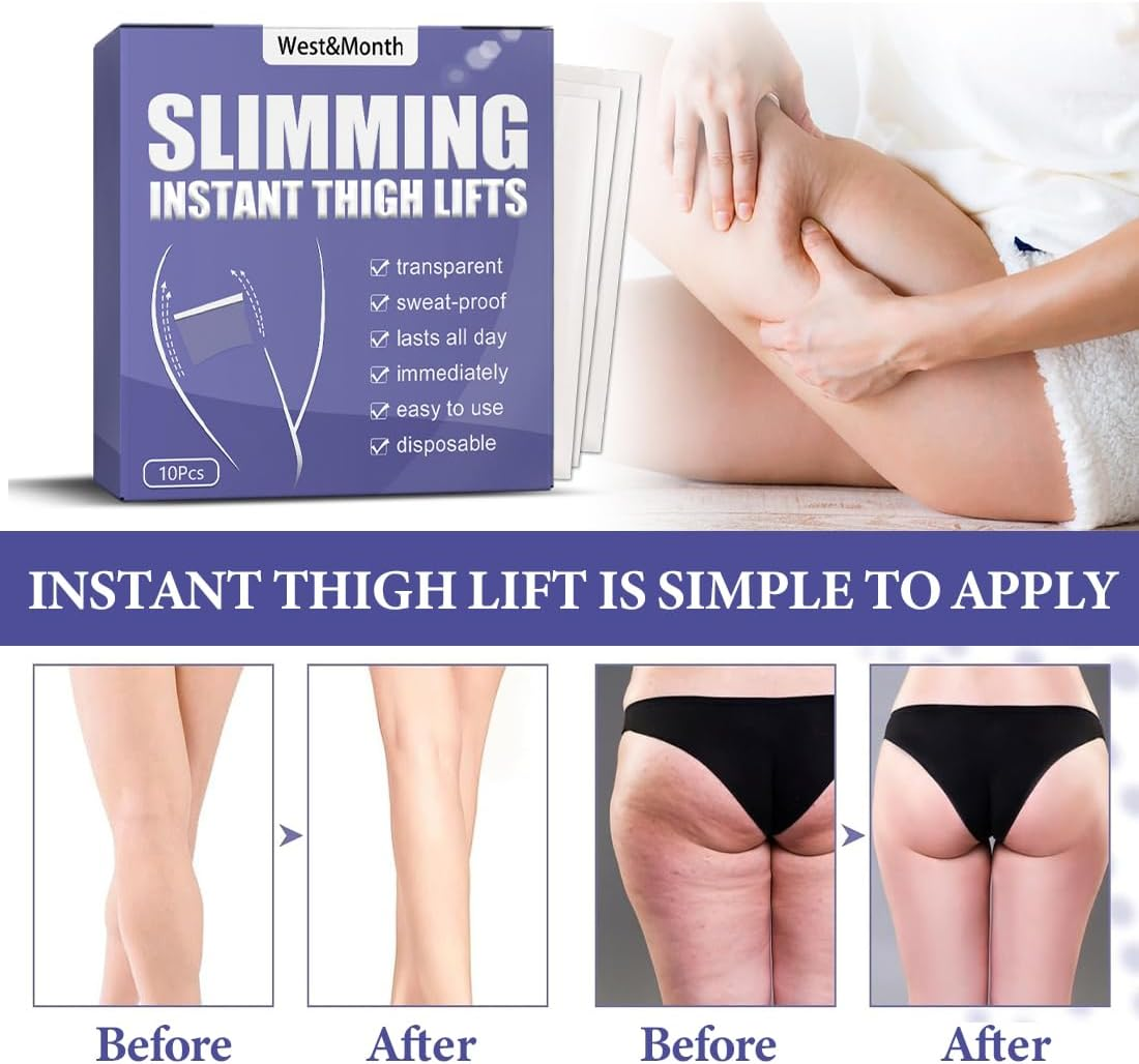 Pack of 20 Cellulite Patches Instant Thigh Lifting Body Tape Transparent Adhesive Strips Thigh Tightening up Tape Skin Thigh Lift Tape, Stretch Instant Cellulite Saggy Skin image number 2