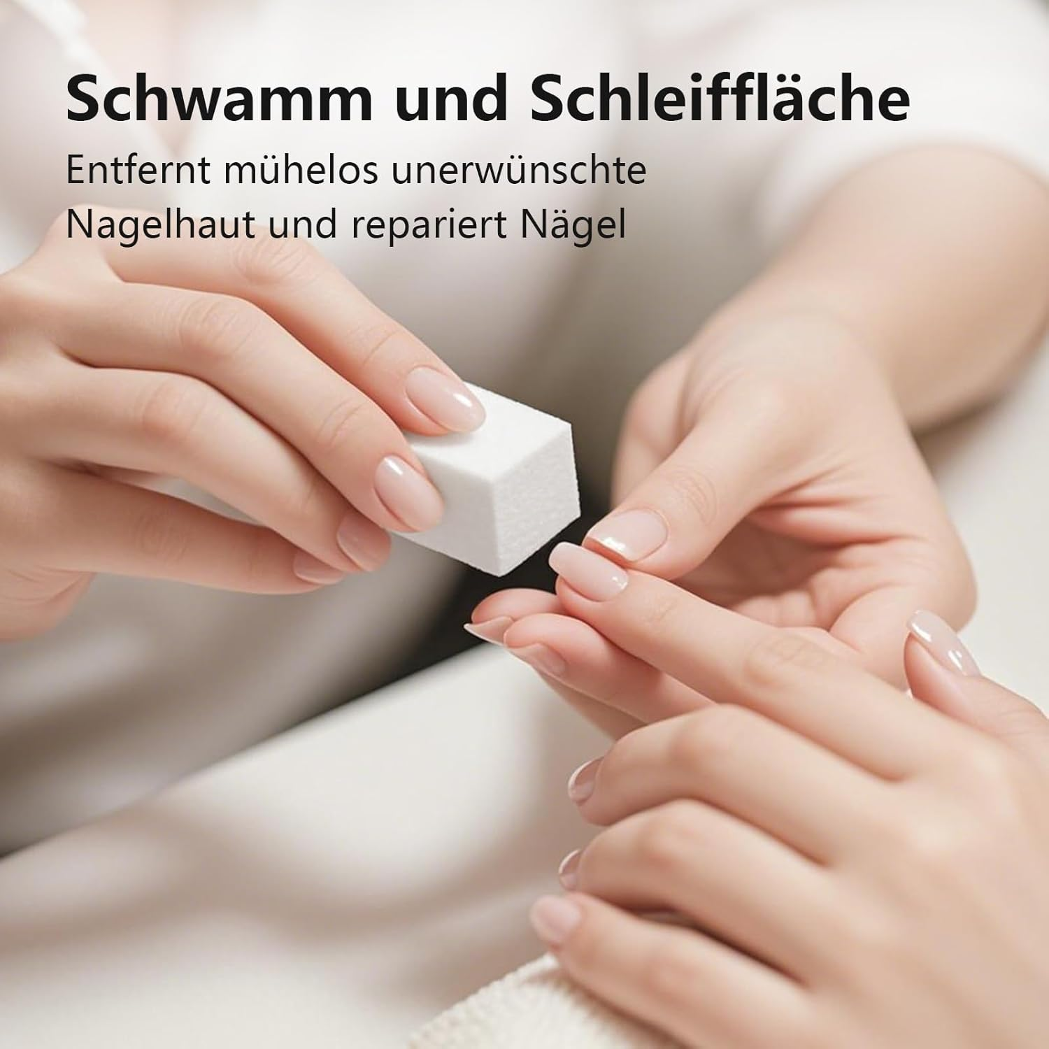 Set of 10 Nail File Nail Polishing Blocks, Buffer for Nail Art Tips, Professional Polishing File for Sanding Acrylic or Natural Gel Nails, 4 Washable Sides for Manicure