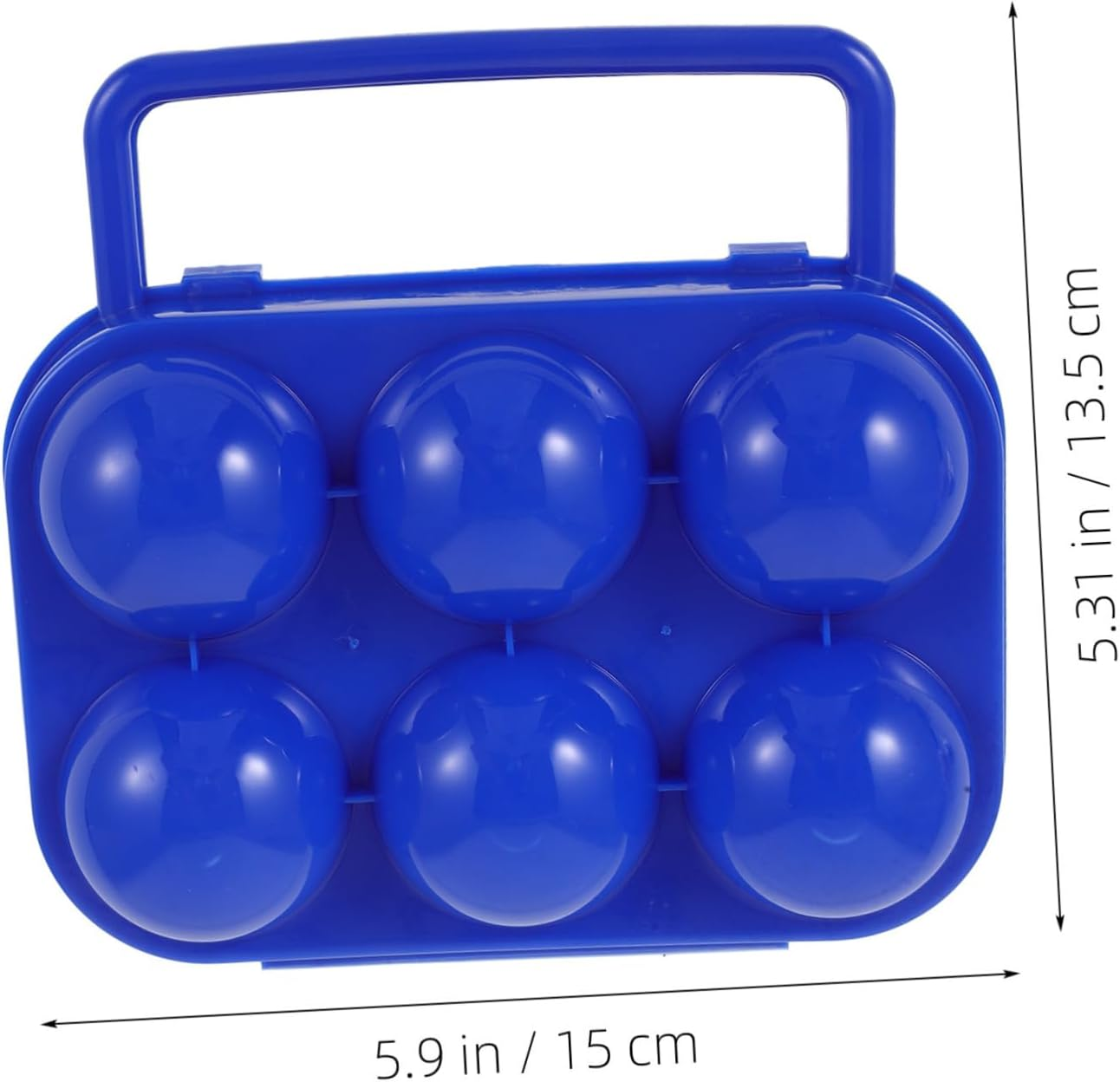 Portable Camping Egg Storage Box Handle Blue Hard Shell Egg Holder Container for Outdoor Camping Travel and Picnic