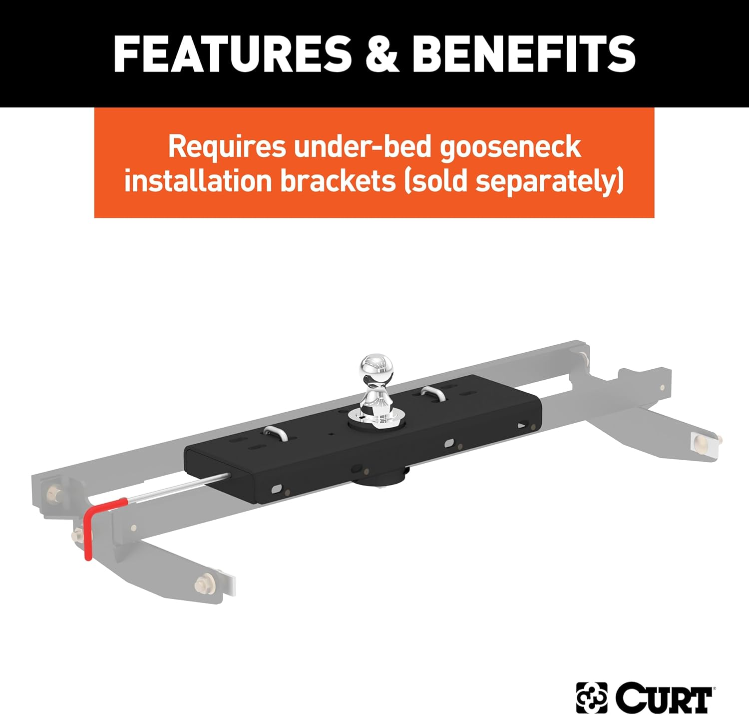 CURT 60607 Double Lock Gooseneck Hitch image number 2