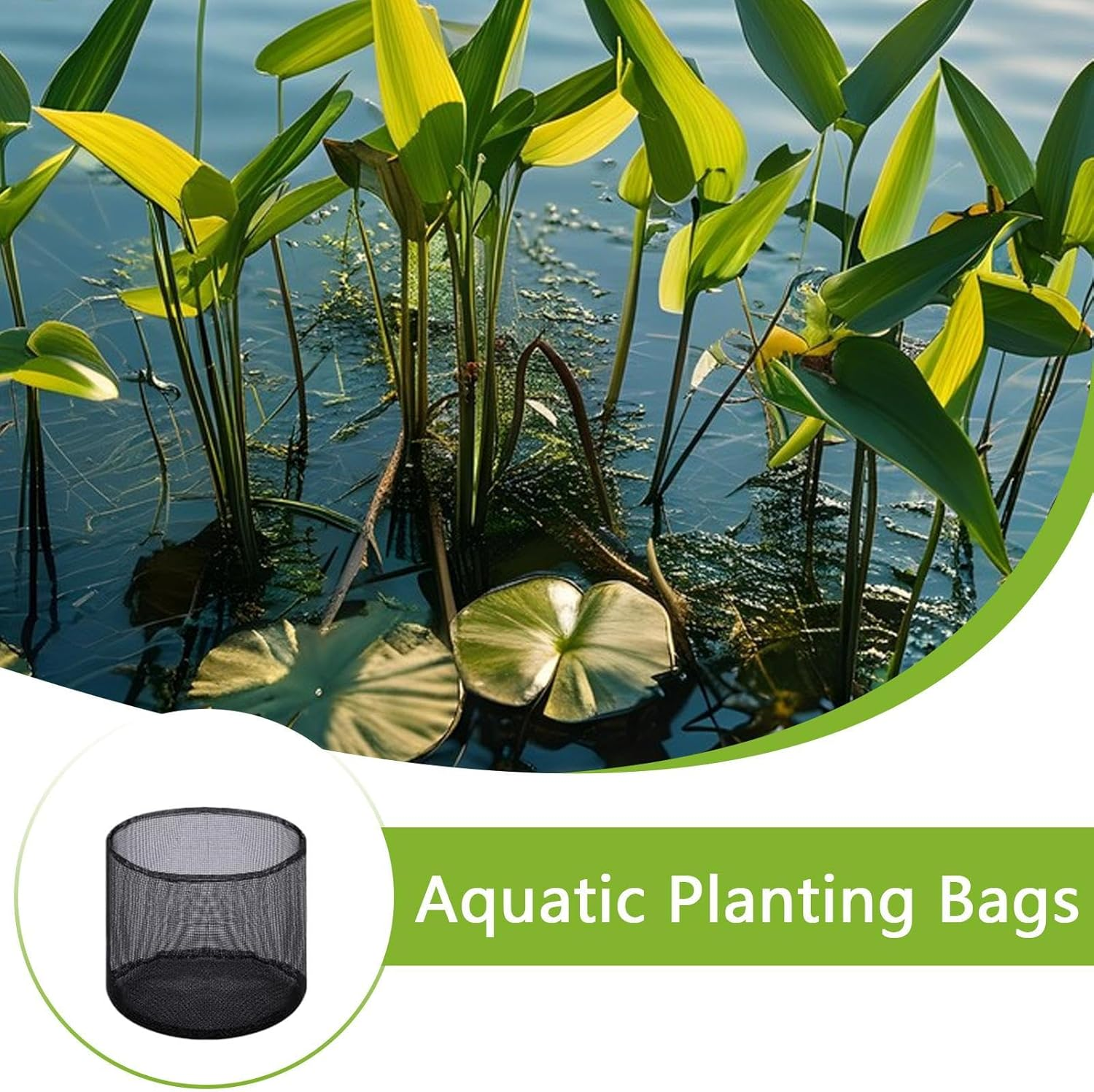 Water Lily Mesh Bags | Reusable Pond Plant Baskets,Set of 4 Large Garden Supplies, Breathable Tomato Planter for Vegetable Planting