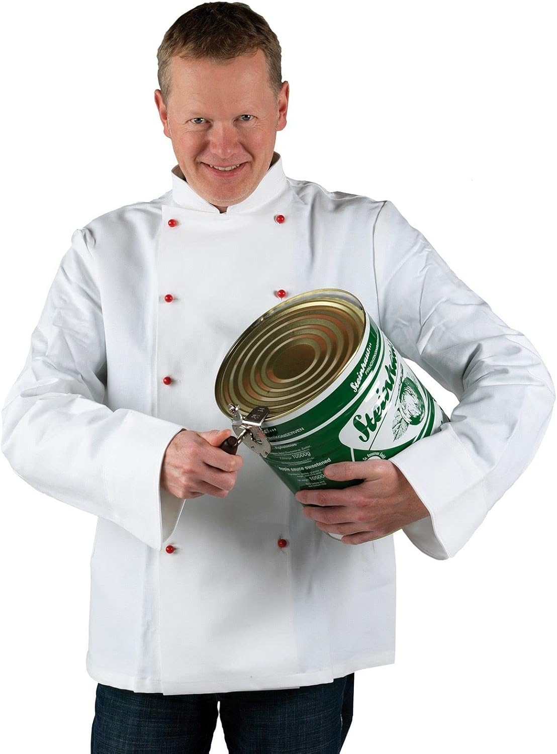 Westmark Set of 3: 1 Professional Can Opener Titanium + 1 Spare Blade + 1 Spare Drive Wheel, Steel/Wood/Steel Lacquered, Silver/Brown/Black, 122422E6