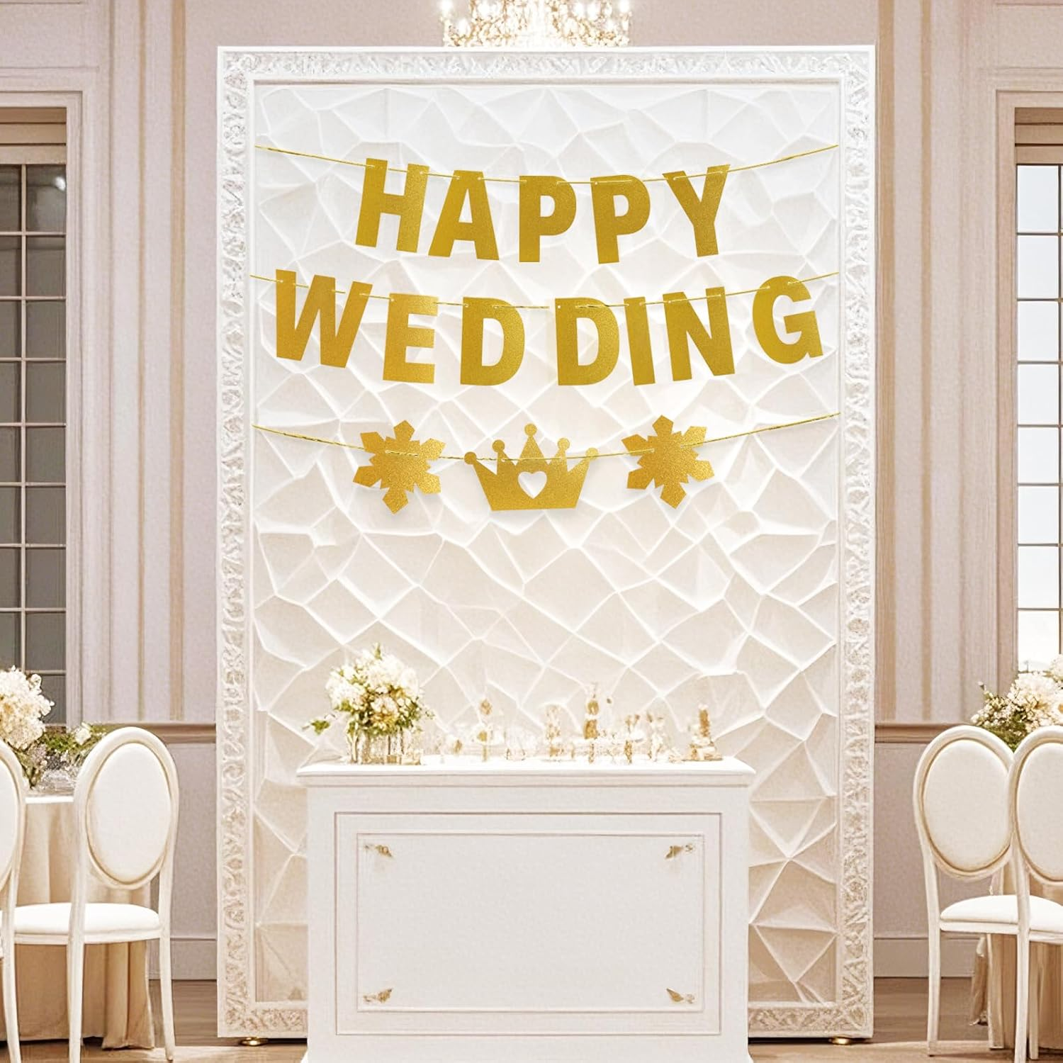 Dqwtb 132Pcs DIY Letter Banner Customizable Glitter Banner Kit Custom Birthday Personalized Hanging Banner 22 Symbols 107 Letters 3 Accessories for Wedding Baby Shower Party Graduation image number 5