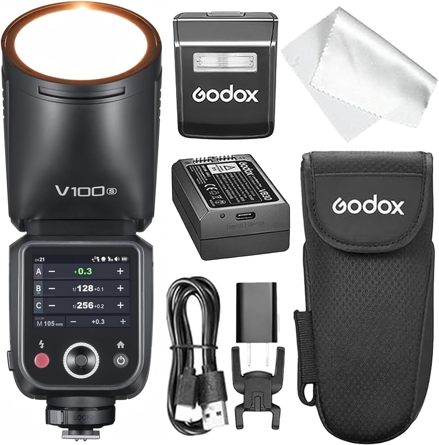 GODOX V100 S V100S for Sony &ndash;Touchscreen Control 100Ws TTL Camera Flash 【GODOX V1 for Sony】 Upgraded 70 Full Power Consecutive Flashes Camera Flash