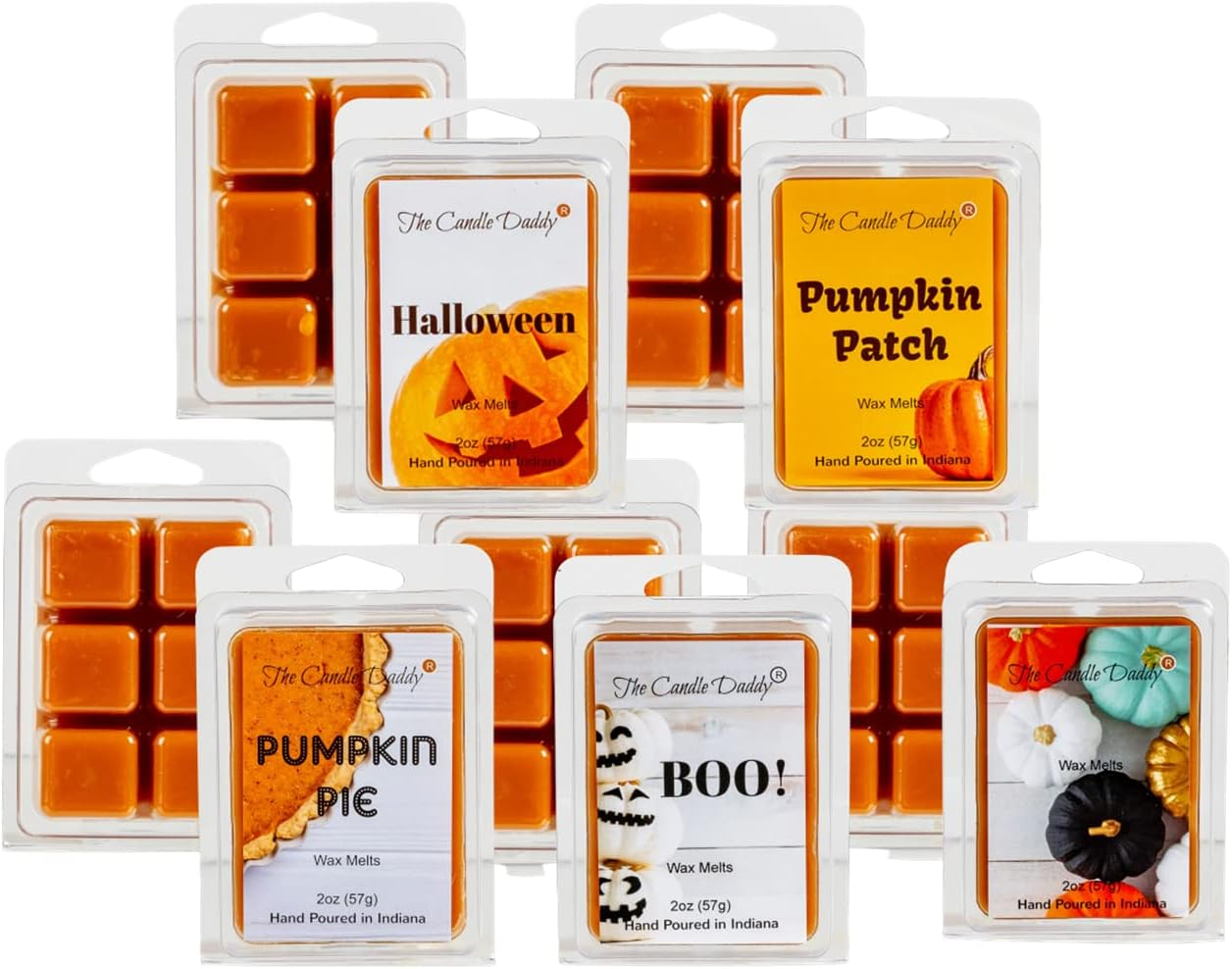 The Candle Daddy Pumpkin Spice Lovers 5 Pack - 5 Amazing Fall Pumpkin Scented Wax Melts - 30 Total Cubes - 10 Total Ounces - Harvest Aromas image number 4
