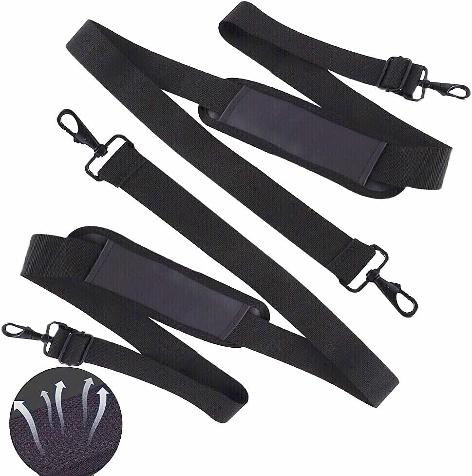 2 PCS 59" Bag Shoulder Strap,Double Buckle Universal Replacement Shoulder Strap, Adjustable Single Shoulder Strap with Metal Swivel Hook,For Laptop Bag/Crossbody Bag/Luggage Bag/Camera (Black) image number 3